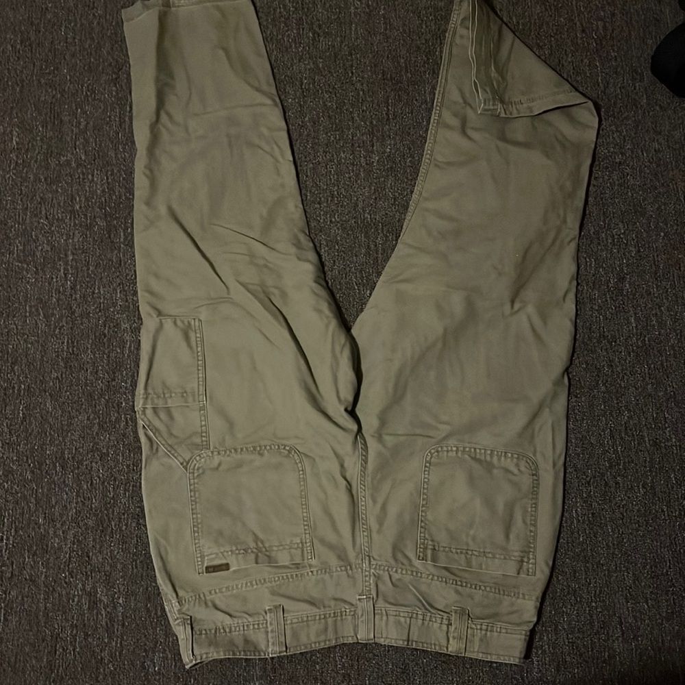 Green work pants.